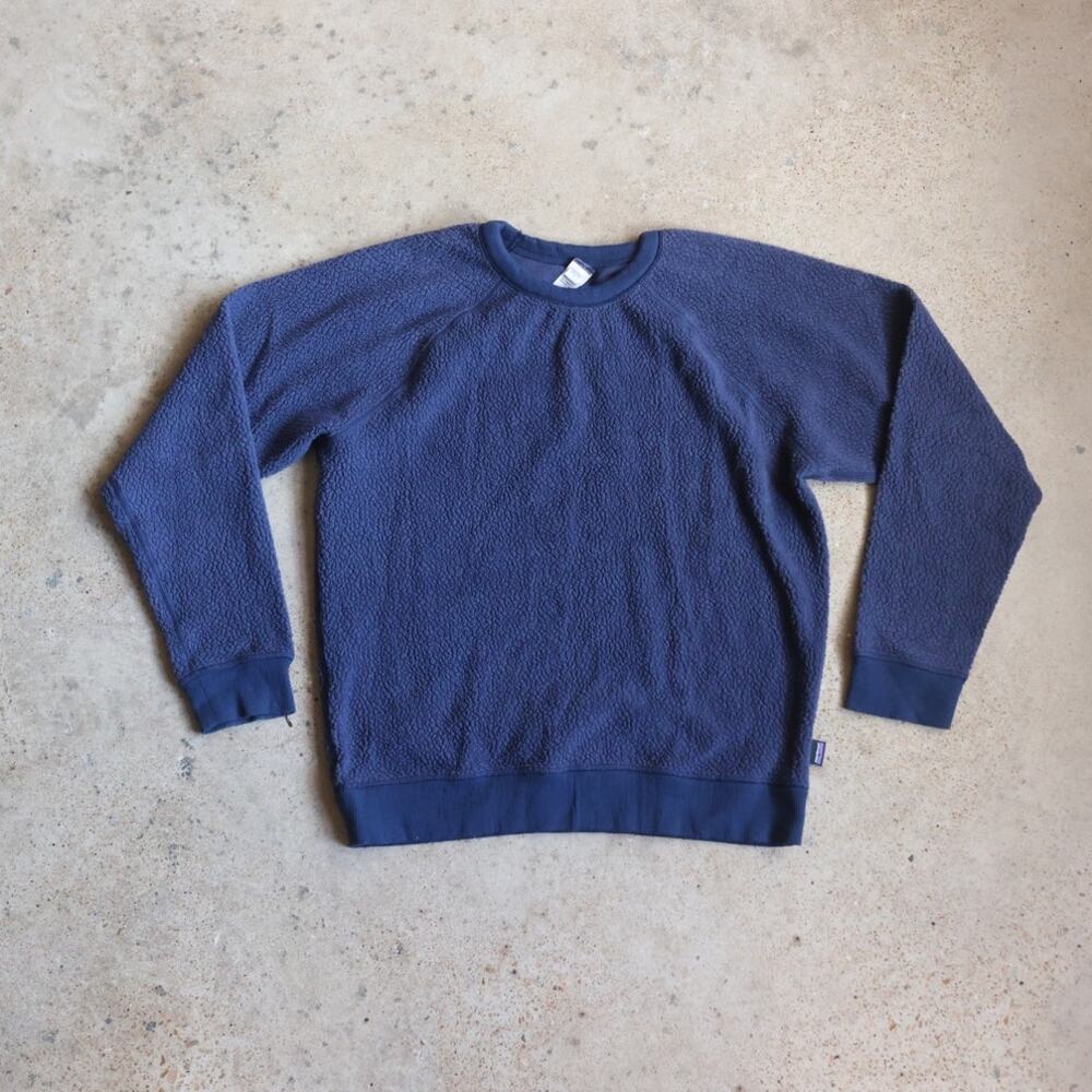 Patagonia Sherpa Fleece Pullover Navy Blue Crewneck Size M